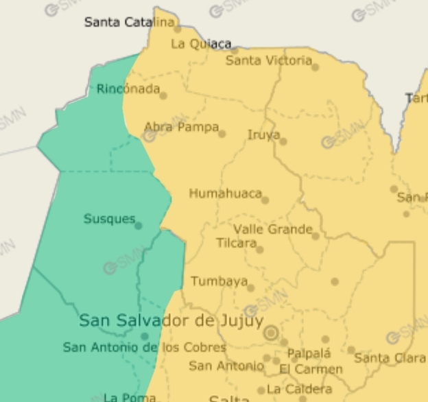 Alerta amarilla Jujuy: tormentas fuertes y calor