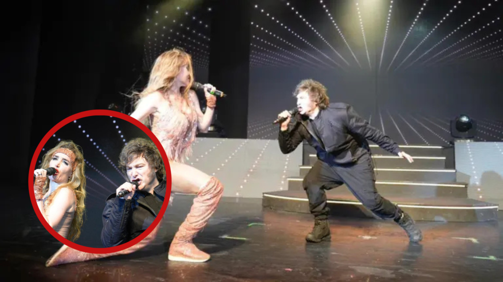 Milei canta Rock del Gato en show de Fátima Florez