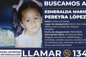 Activan la Alerta Sofía por la desaparición de una menor de dos años en Córdoba