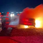 Hallaron un automóvil incendiado en la Ruta 9 a la altura de El Carmen
