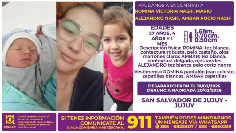 Intensifican la búsqueda de una mujer y sus dos hijos desaparecidos en Jujuy