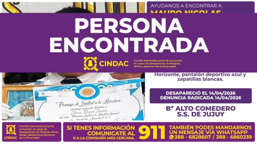 Hallaron al menor desaparecido en Alto Comedero