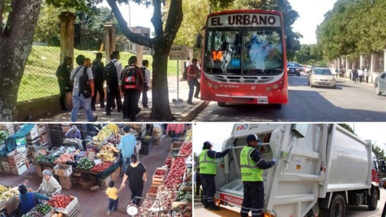 Servicios municipales en San Salvador de Jujuy durante el Día del Trabajador