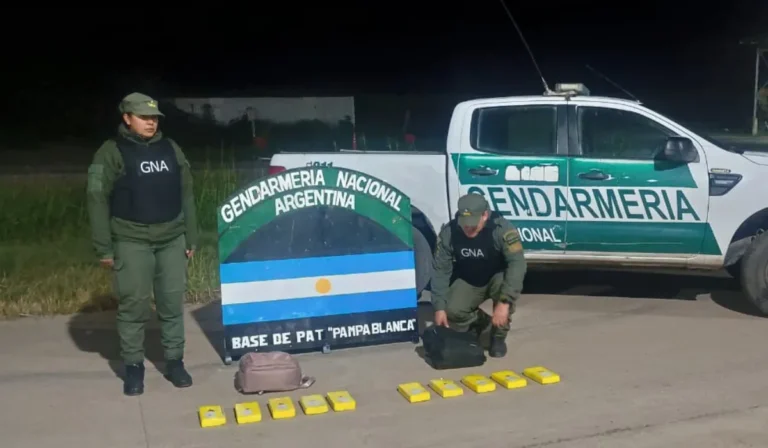 Gendarmería incauta diez kilos de cocaína en Pampa Blanca