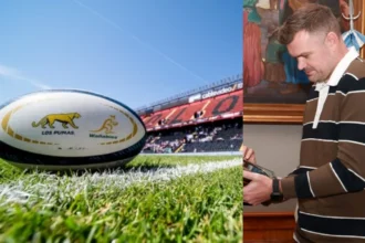 La visita del manager australiano en la previa del partido histórico