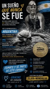 Cintia Zelaya logró la clasificación mundial de natación superando la fibromialgia