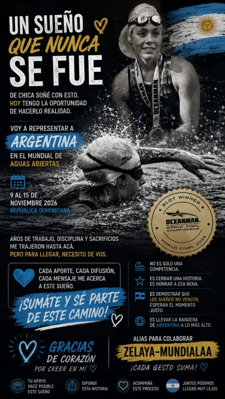 Cintia Zelaya logró la clasificación mundial de natación superando la fibromialgia