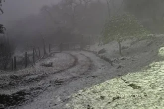 Lluvias y bajas temperaturas, nieva en Alfarcito y las postales son hermosas