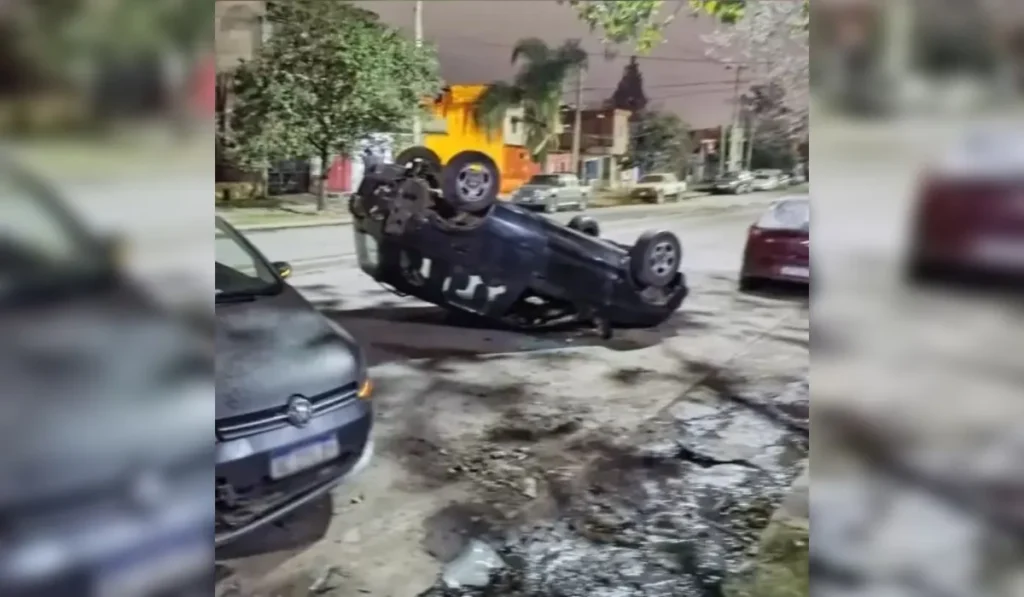 Choque en Coronel Arias: conductor alcoholizado volcó una camioneta estacionada