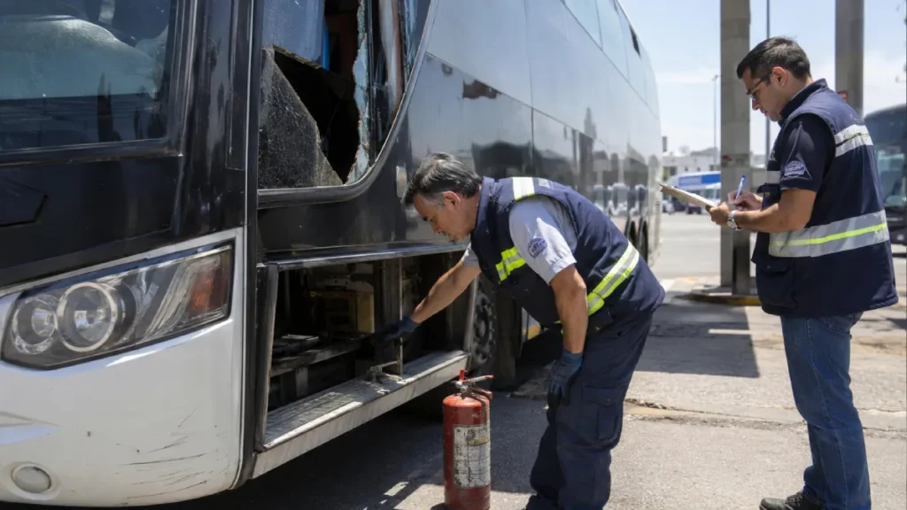 Colectivo retenido en Mendoza por fallas de seguridad con 50 pasajeros rumbo a Jujuy