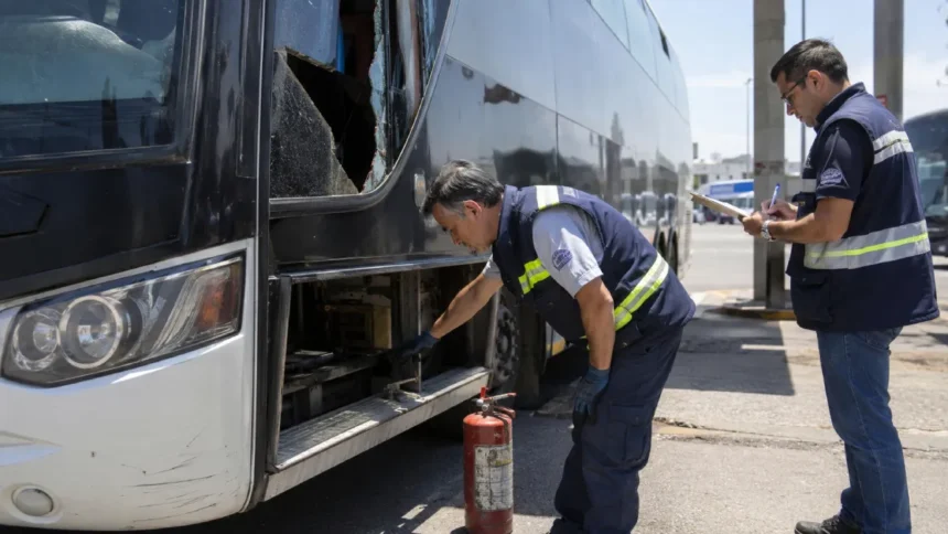 Colectivo retenido en Mendoza por fallas de seguridad con 50 pasajeros rumbo a Jujuy