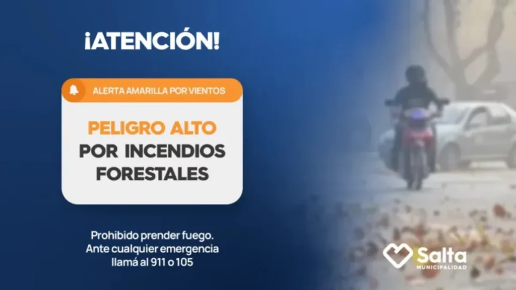 Salta en alerta máxima ante riesgo de incendios forestales