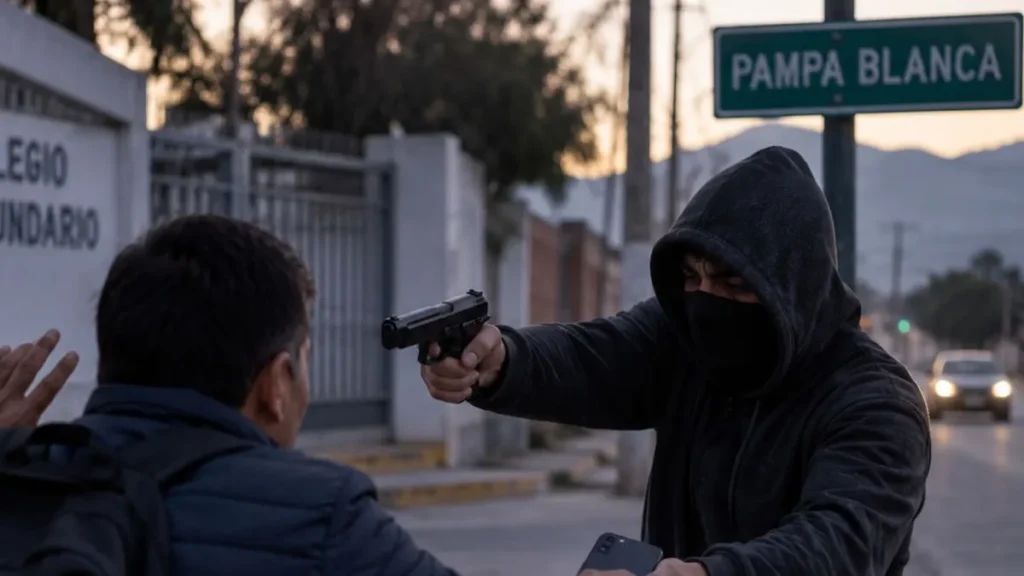 Asalto a mano armada en Pampa Blanca: lo apuntó en la cabeza y le robó el celular