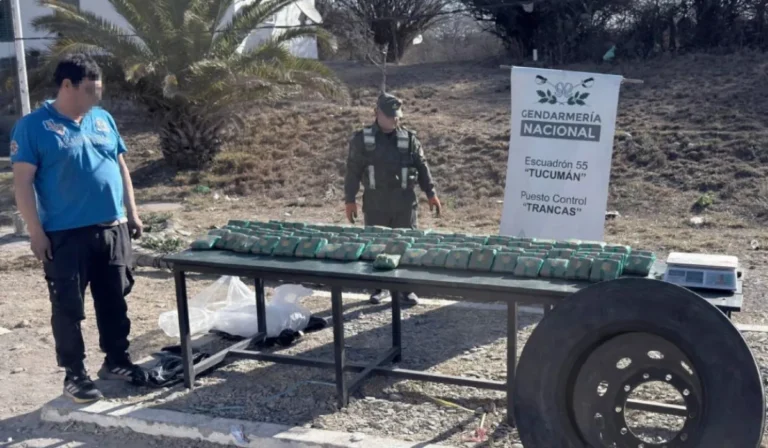Contrabando de hojas de coca: llevaba 32 kilos en la rueda de auxilio y cayó en Tucumán