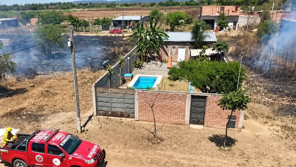 Incendio de pastizales en Monterrico: el fuego avanzó sobre varios lotes