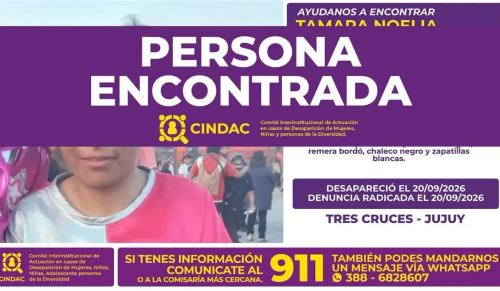 Joven hallada en Tres Cruces: apareció en buen estado de salud