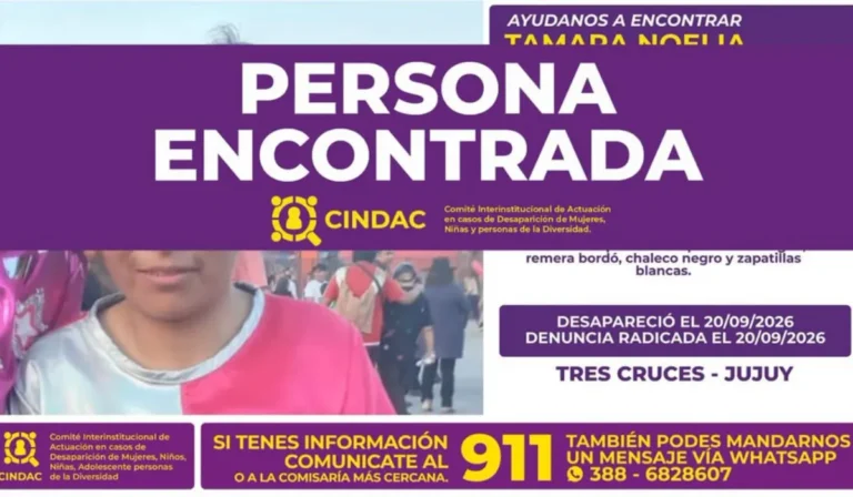 Joven hallada en Tres Cruces: apareció en buen estado de salud