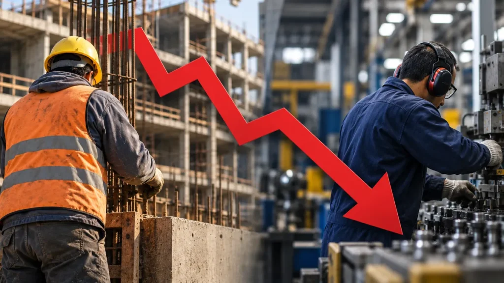 La caída de la industria y la construcción marcó a la economía en julio